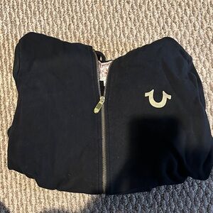 True Religion Black Hoodie with Gold Logo